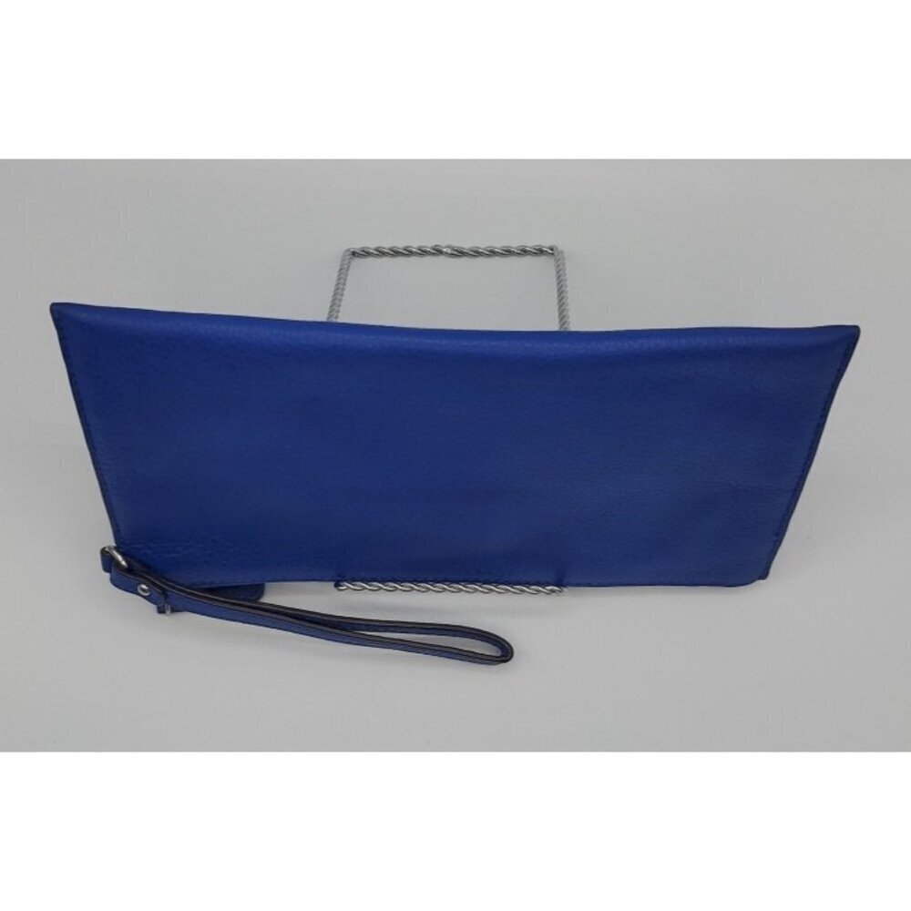 Michael Kors Jet Set Grommet Large Zip Clutch Wristlet Pebble Leather Sapphire - Picture 4 of 10